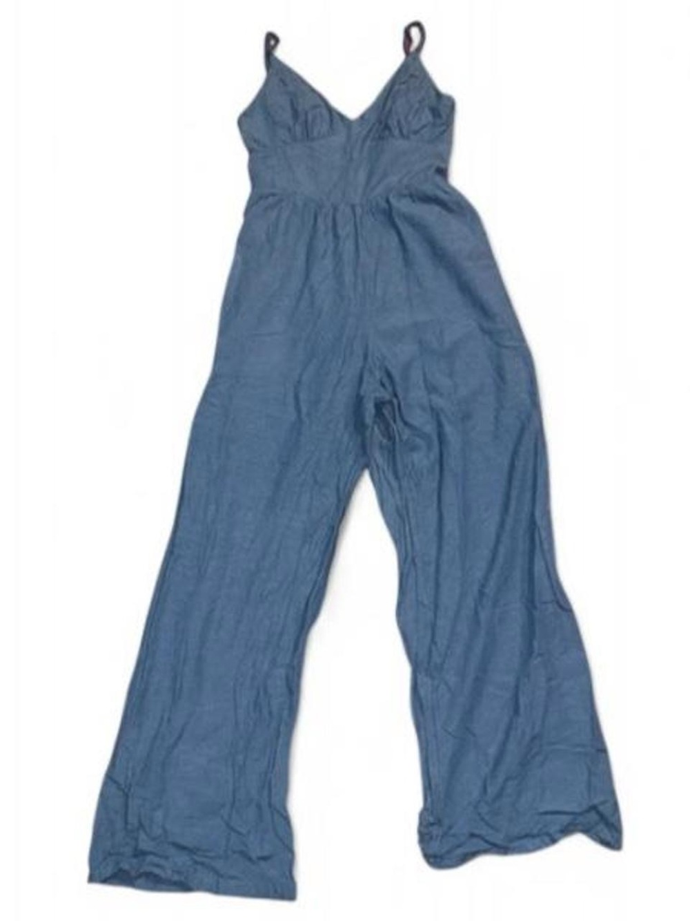 Kids Blue Sleeveless Wide-Leg One-Piece Jumpsuit